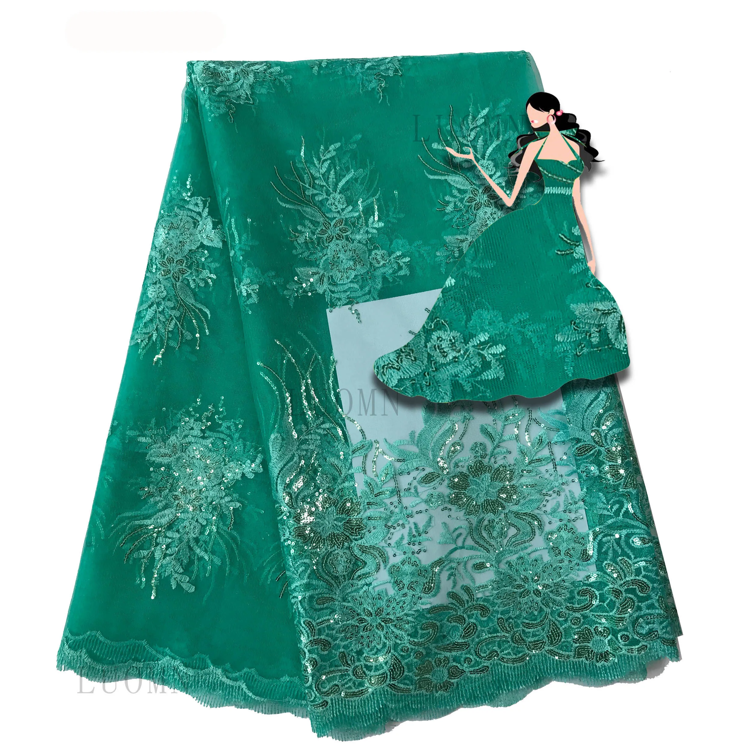 Африканская кружевная ткань с блестками 2019 Горячая Высокое качество Тюль