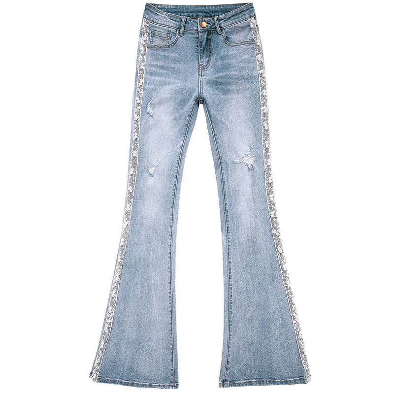 Новое поступление джинсы женские повседневные с высокой талией облегающие