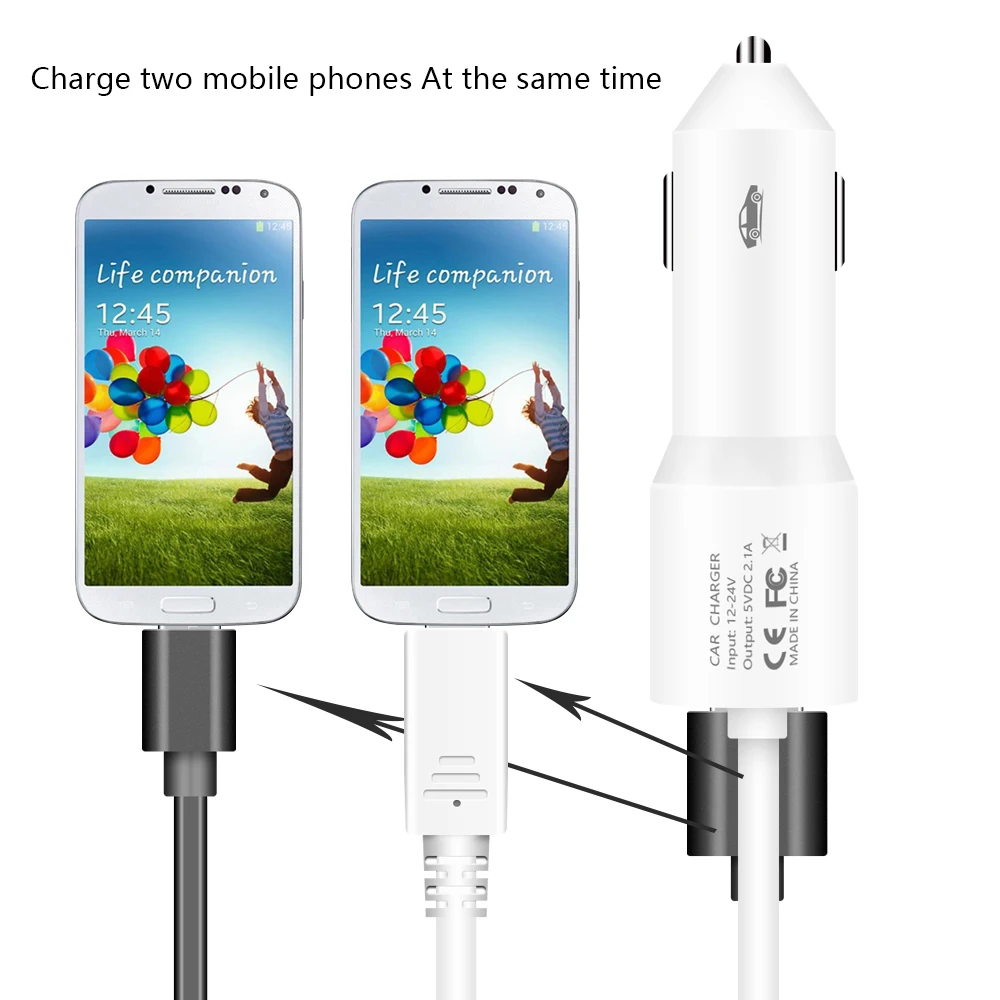 1 мини зарядное устройство CAMDEMS для автомобилей с 5V 2A micro USB кабелем для samsung S7 S6, крутой сетевой адаптер-вилка для зарядки