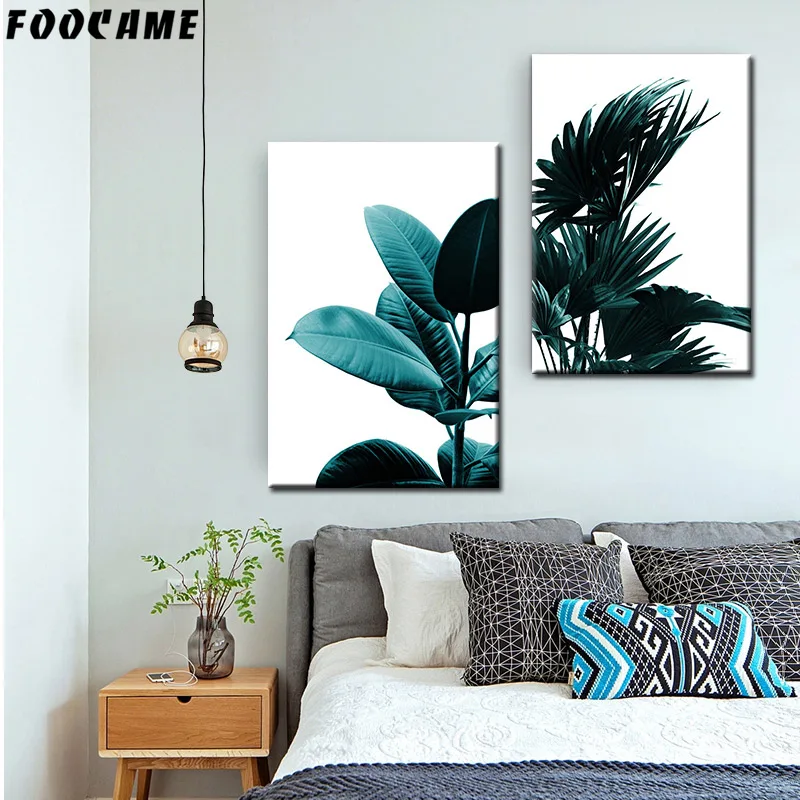 Фон зеленого растения ins плакаты с листьями и принтами художественный холст