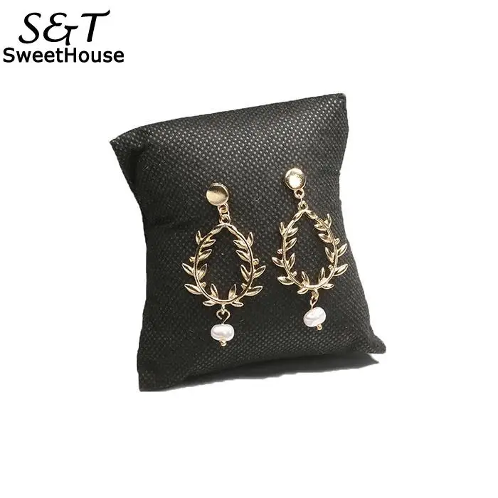 Женские Модные Висячие серьги из сплава в форме листа Золотая вечеринка юбилей