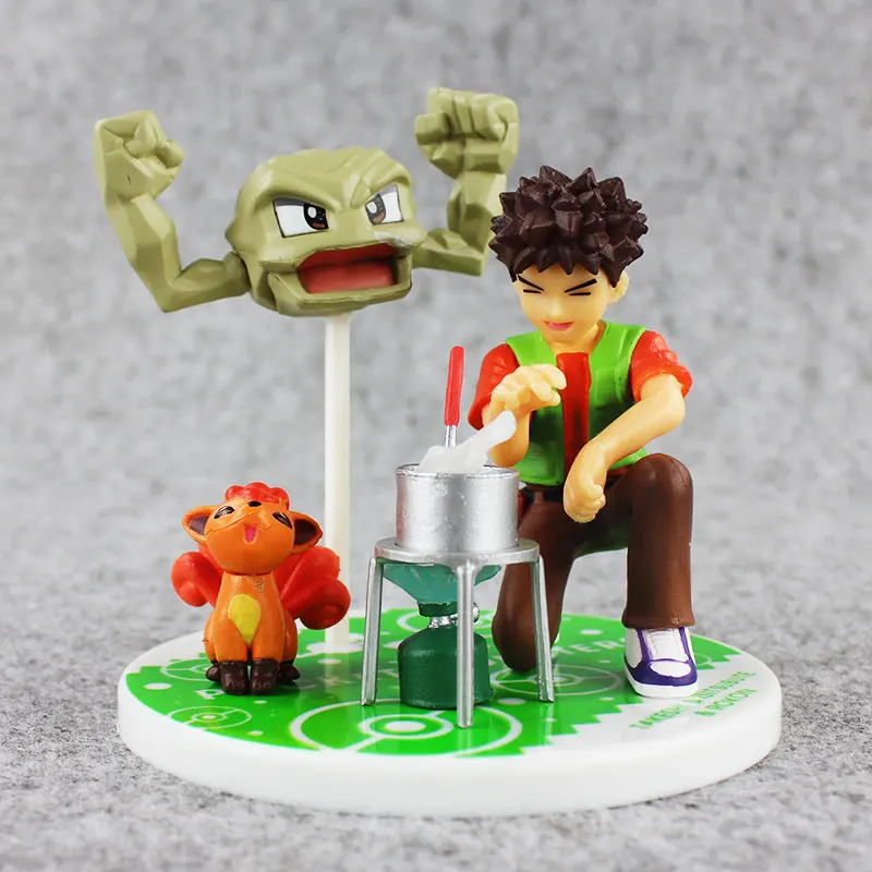 4 стиля аниме фигурка игрушка чармандер Мисти Psyduck Togepi Team Rocket Brock Vulpix Geodude аниме модель куклы - Цвет: D in Bag