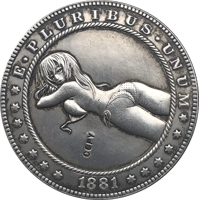 Копия монеты за доллар Моргана Hobo Nickel 1881 CC|Безвалютные монеты| |