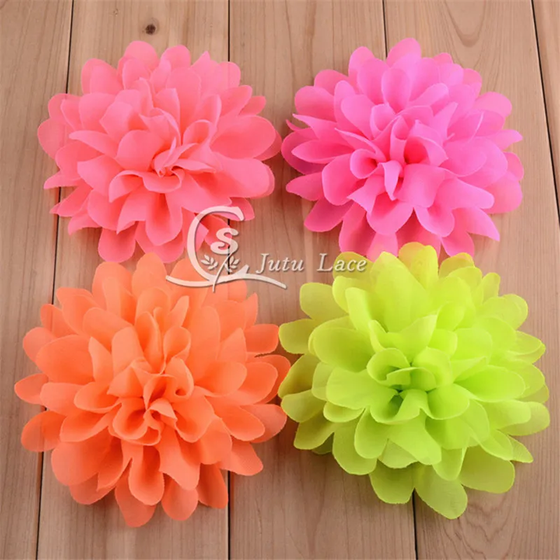 30 шт./лот Шифоновый Цветок для волос раструбный потертый цветок цветов на выбор