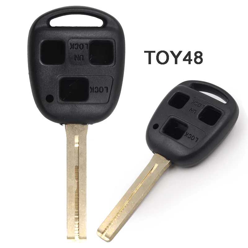

KEYECU 50x for Toyota Replacement Remote Car Key Shell Case Fob 3 Button With TOY43/TOY47/TOY48 Blade (Only Shell) 3 Models
