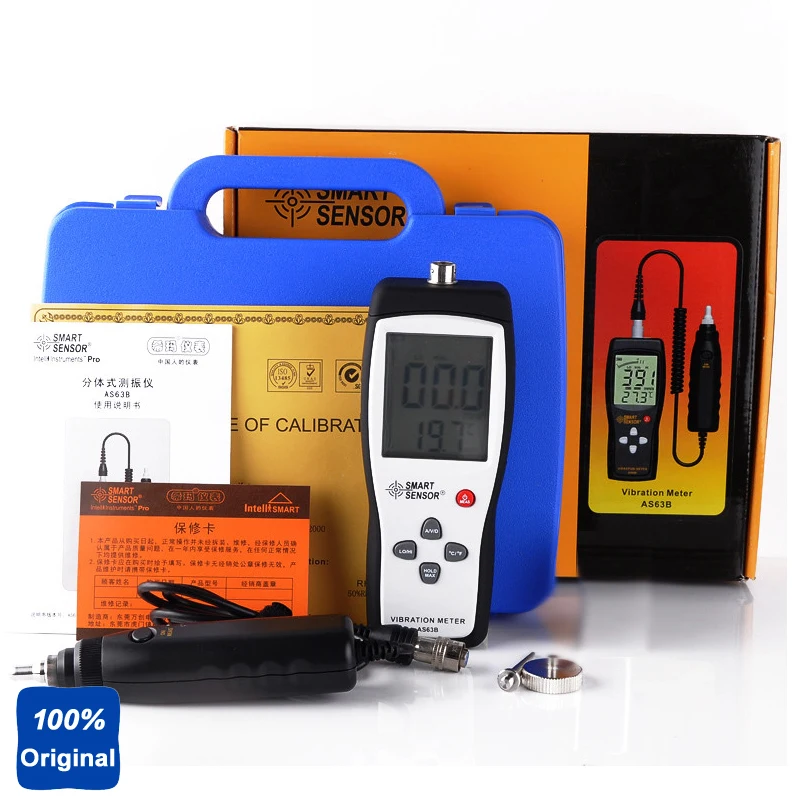 100% оригинальная портативная вибрационная испытательная машина AS63B Цифровой Вибрационный измеритель