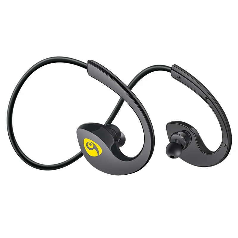 S12 Водонепроницаемый Спортивные наушники Bluetooth стерео Беспроводной наушники-воротник громкой связи С микрофоном - Цвет: Черный
