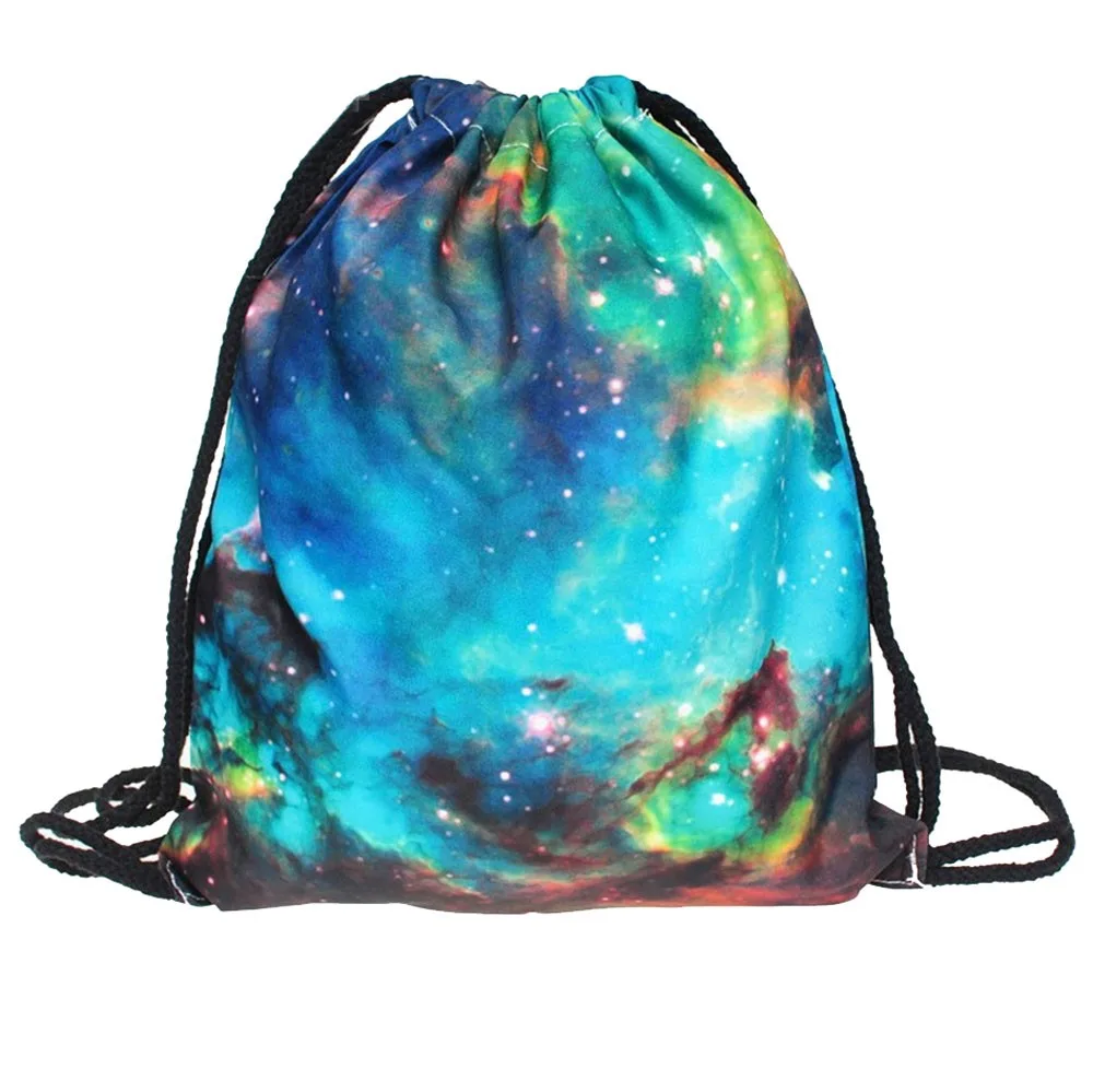 #50 Новинка Мода Досуг унисекс нетканые сумки Drawstring сумка 3D цифровой принт букет
