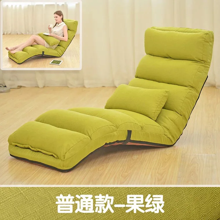Green(175x56x20cm) Lazy sofa single balcony bedroom chair Japanese folding multifunctional Lounge chair tatami Creative casual floor chair - Цвет: Green(175x56x20cm)