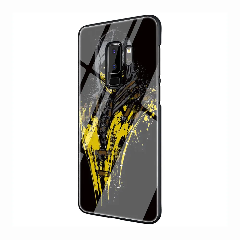 G12 Скорпион в Mortal Kombat закаленное Стекло чехол для телефона чехол для Galaxy S7 край S8 9 10 Plus, Note 8, 9, 10, A10 20 30 40 50 60 70 - Цвет: G12