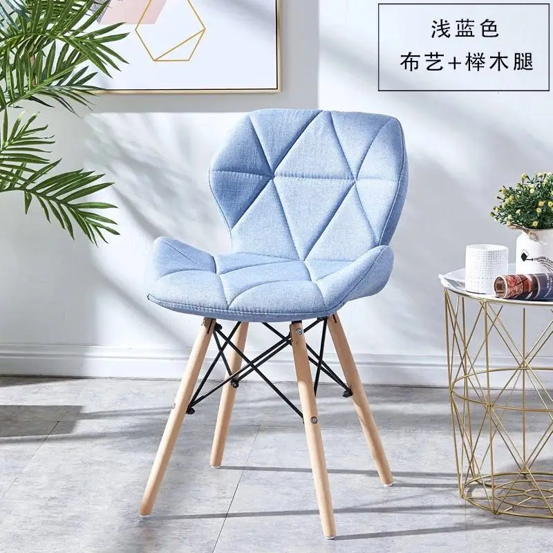 LIGHT BLUE FABRIC U-BEST современный Ems PP пластиковый обеденный Eme стул с деревянные ножки, ресторан пластиковый обеденный стул для kinig комнаты - Цвет: LIGHT BLUE FABRIC