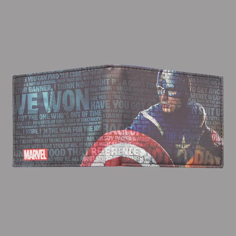 HUIMENG Comics Marvel мстители супергерой Капитан Америка Щит искусственная кожа Двойные Бумажник ID Наличные кошелек подарок для детей - Цвет: M