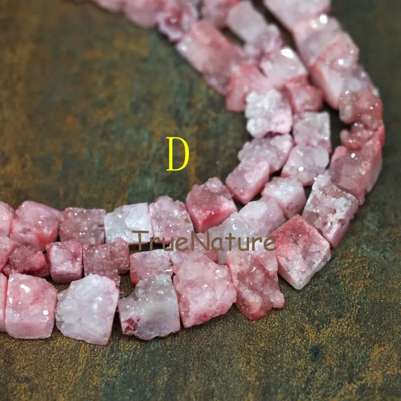 D Натуральный Титан Druzy Crystal Quartzs Strand квадратной формы сырой кристалл свободные бусины ювелирные изделия в 12*26 мм PM6640 - Цвет: D