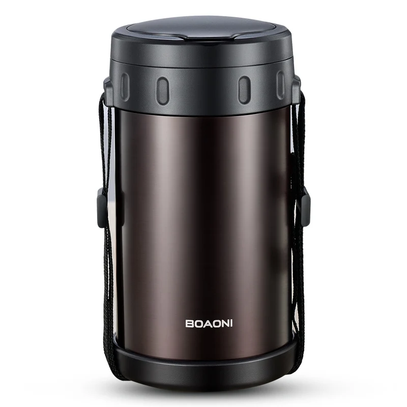 BOAONI 2.2L термос Еда Коробки для обедов вакуумной изоляцией из нержавеющей стали