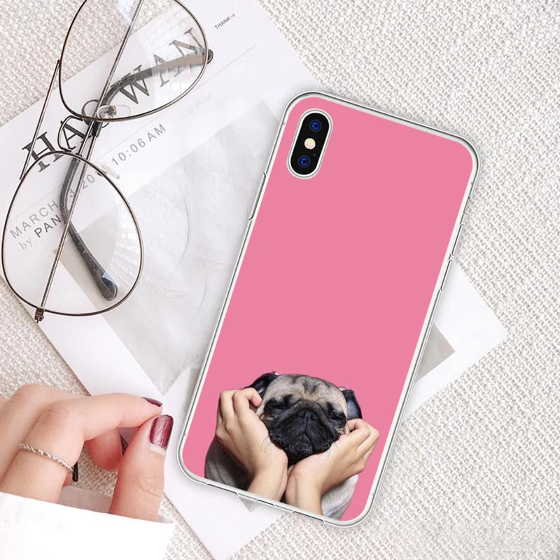 Чехол для телефона с рисунком из мультфильма iPhone XR 6 6S Plus X 5 SE Funny Dog Bulldog