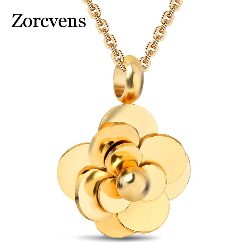 Популярное модное женское ожерелье из нержавеющей стали цвета розового золота