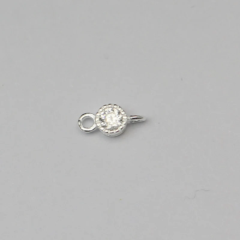 Pure Silver 925 Connector handmade double loop Sterling zircon wholesale silver jewelry supplies ID 36309 | Украшения и