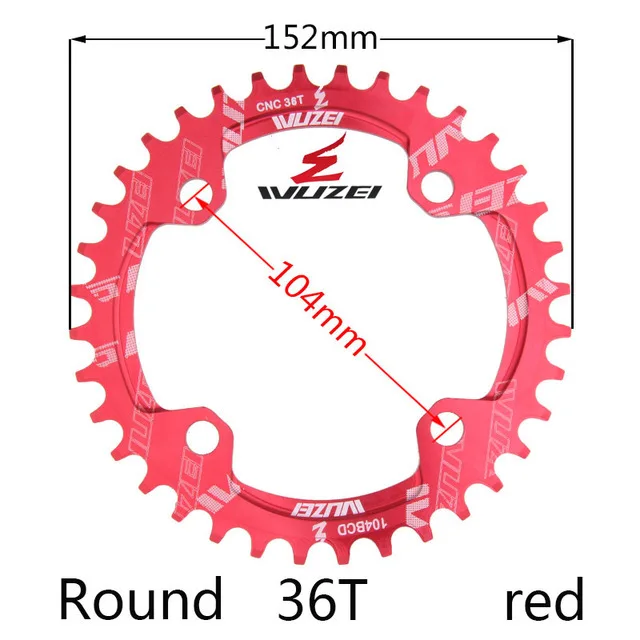 Red 36T Round Одна узкая ширина система скорости Crown 104 Bcd 1 Rodada 38 36 34 32 T Mtb 9 10 11 S 1*11 крест кольцо - Цвет: Red 36T Round