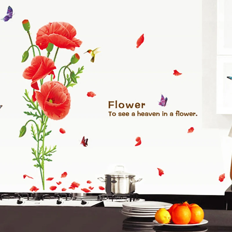 Новая Мода DIY Бабочка Цветок Искусство Наклейка На Стену Наклейки Красивая
