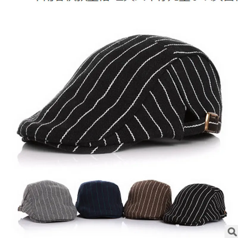 Регулируемые шапки для мальчиков и девочек Осенние простые полосатые Boina Militar в