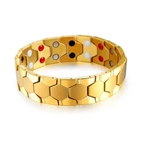fashion top quality men bracelet bangles health magnets hologram bracelets for women jewelry gold silver color lovers bracelets