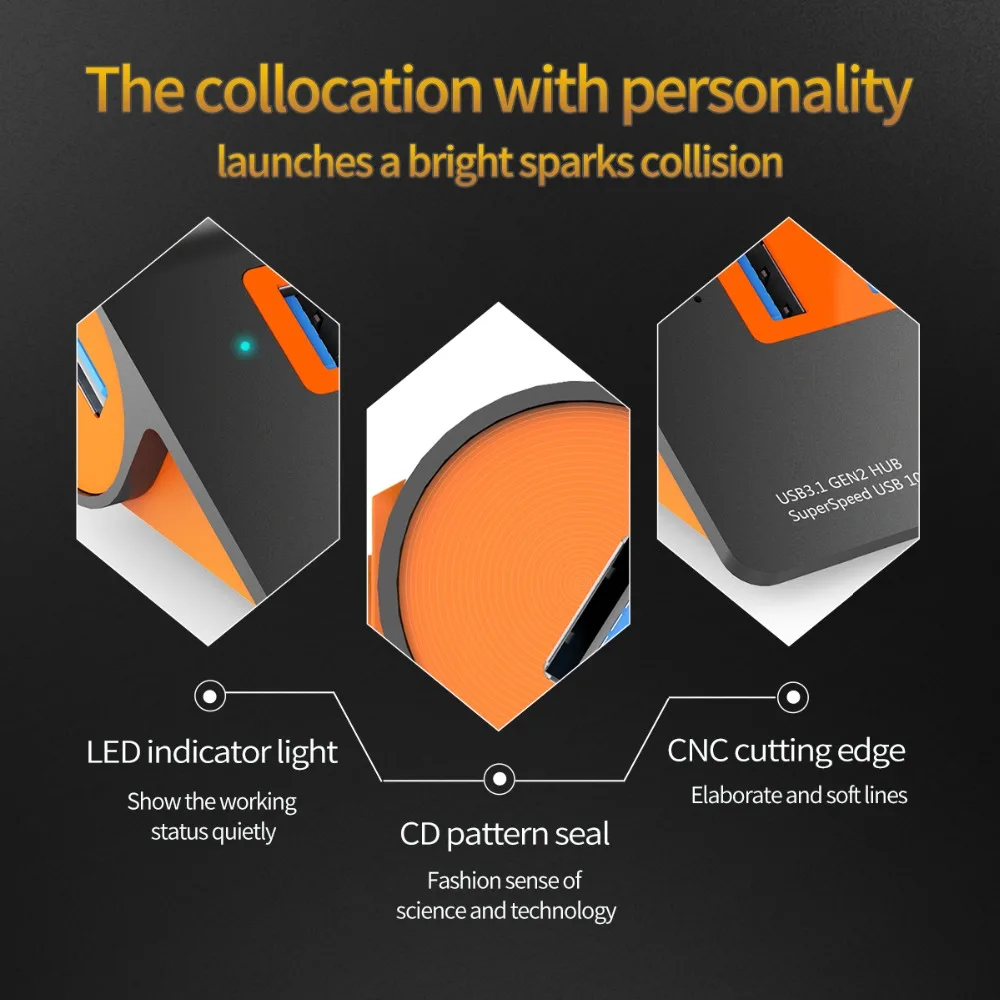 USB-разветвитель ORICO с 4 USB-портами 10 Гбит/с | Компьютеры и офис