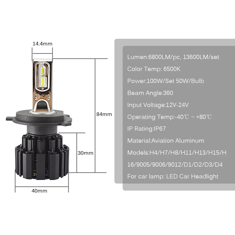 AutoEC 1 комплект P9 H4 H7 D1S D2S D3S 110 W 13600LM светодиодный фары комплект P9 светодиодный головной свет лампы светодиодные лампочки белого 6000 K# LN69