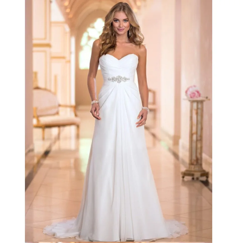 Vestidos de novia 2020 летние пляжные шифоновые платья для свадьбы сексуальные без