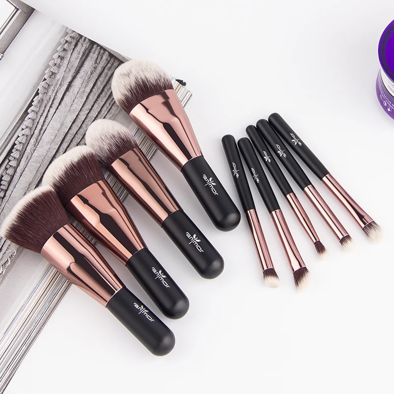 Anmor Прекрасный Путешествия 9 шт. набор кистей для макияжа синтетическая мини
