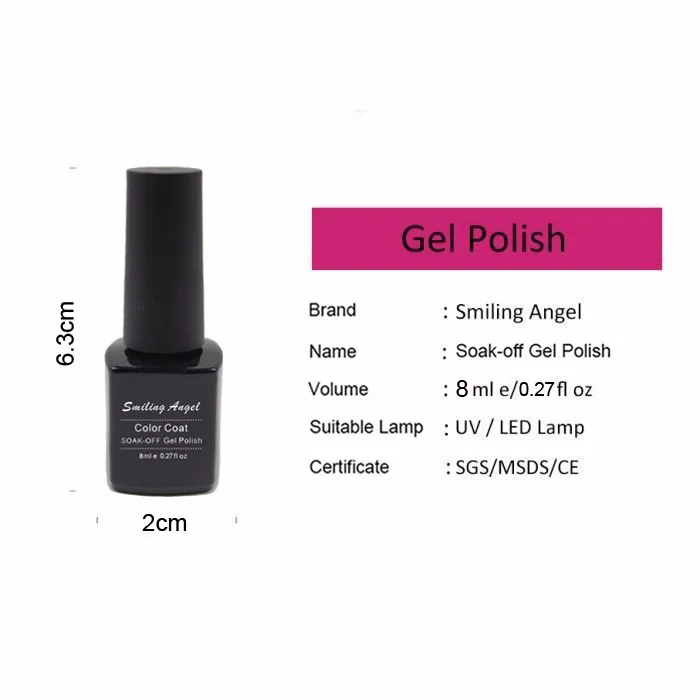 Smiling Angel 4 шт. французский набор цветов УФ-лампа LED впитывает сверху базовый слой