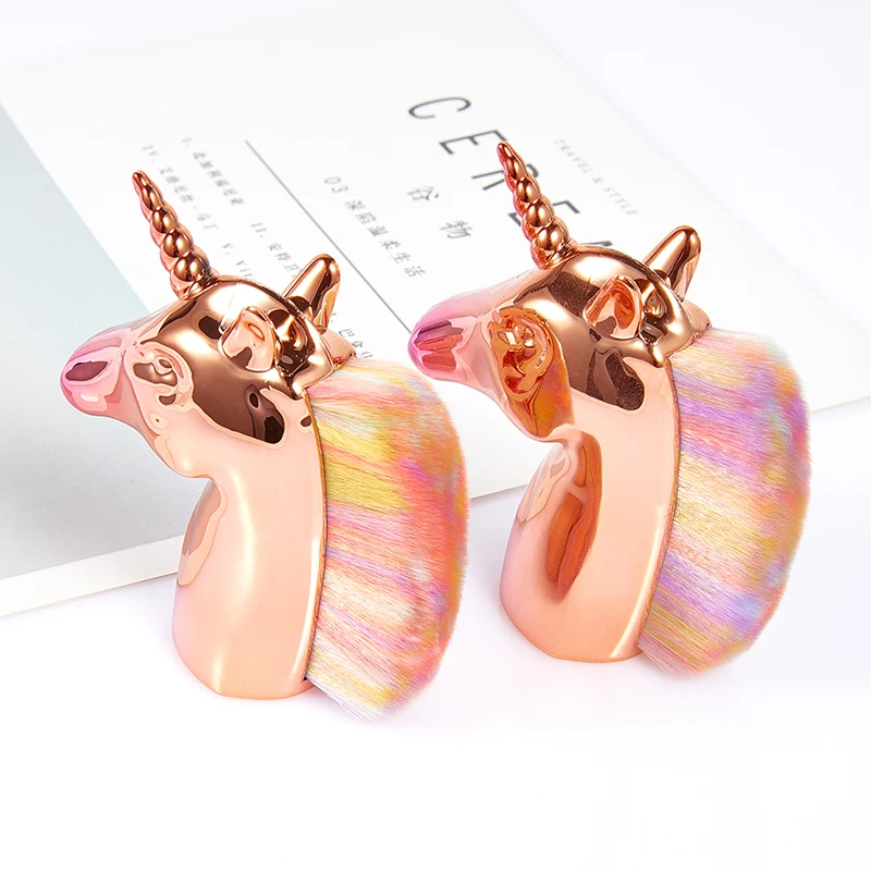 Кисти для макияжа MECOLOR new unicorn horse цветная синтетическая косметика лица пудра