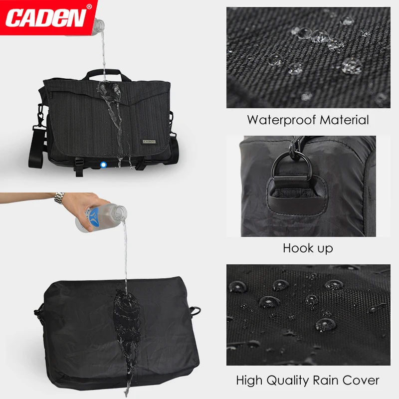 

Caden Waterproof Travel Shoulder DSLR Camera Bag w/ Rain Cover for DIJ Mavi Pro/Air Drone Sony Nikon Canon Digital Tripod K11