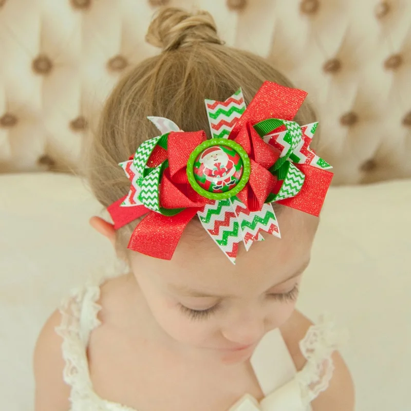 Повязка на голову детская эластичная с бантом для новорожденных девочек