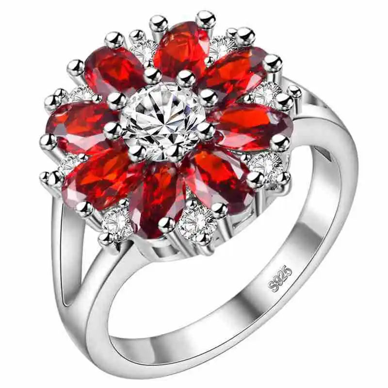 Роскошные серебряные кольца Seanlov ювелирное изделие с розовым красным цирконием и