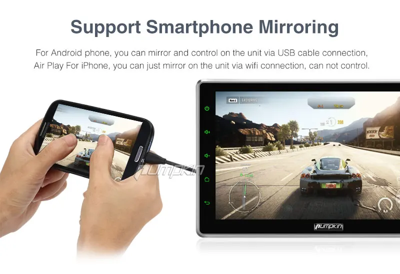 Pumpkin 2 Din 10 1 &quot&quot Android 7 универсальный автомобильный радиоприемник без dvd плеера GPS