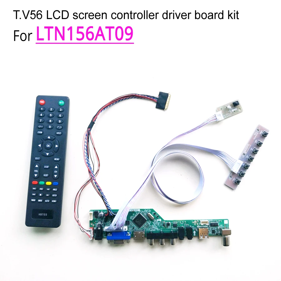 Для LTN156AT09 ноутбук светодиодный ЖК-монитор T. V56 дисплей контроллер драйвер комплект приглашений HDMI/VGA/AV/USB 15," W светодиодный LVDS 40 pin 1366*768