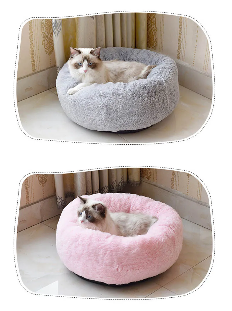 Превосходный лохматый мех пончик Cuddler теплый плюшевый Принцесса Кошка дом питомник собака кровать кролик кровать хомяк моющийся гнездо(без подушки
