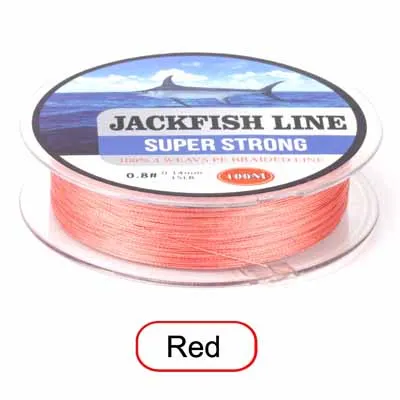 Красный JACKFISH 100 м 4 нити PE плетеная леска с подарком 10-80LB PE леска с посылка для ловли карпа в соленой воде - Цвет: Красный