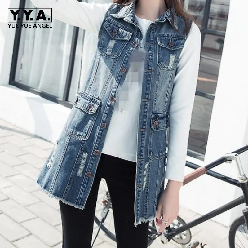 Новое поступление однотонные джинсовые куртки с дырками для женщин однобортный