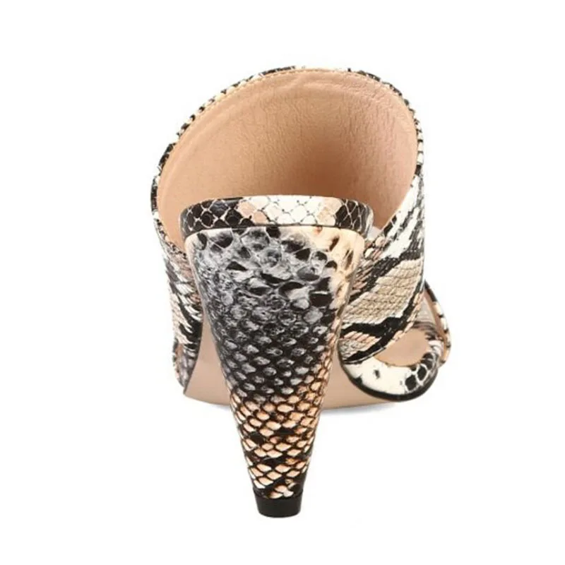 RIZABINA/женские пикантные летние Клубные сандалии со змеиным узором вечерние