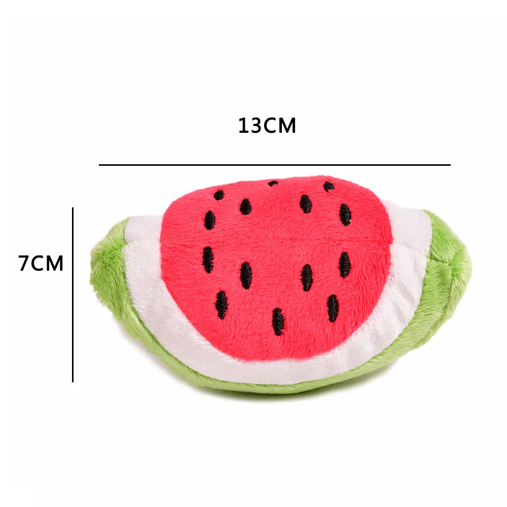 Watermelon-1 Игрушка-пончик из хлопка для домашних животных, милый маленький щенок, игрушка для жевания, кряканье, собачьи жевательные игрушки-пончики, мопс - Цвет: Watermelon-1