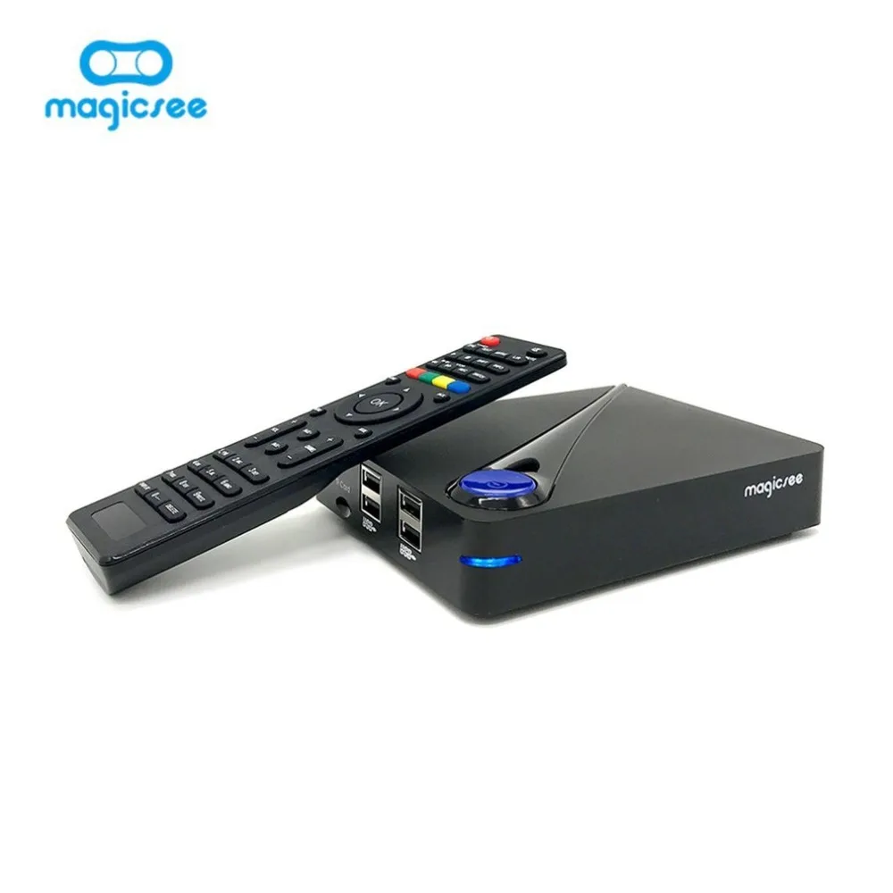 Magicsee C300 Amlogic S905D четырехъядерный процессор 2+ 16 Гб ТВ приставка DVB-T2 DVB-S2 кабельная приставка Android 7,1 4K Смарт ТВ приставка с клавиатурой