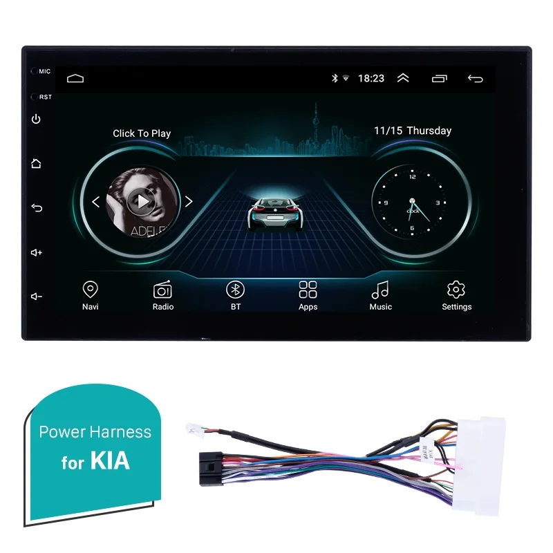 for Kia cable Seicane Универсальный Для Honda Toyota Nissan Kia RAV4 Suzuki Honda VW hyundai Android 8,1 " 2Din автомобильный стерео gps головное устройство плеер - Цвет: for Kia cable