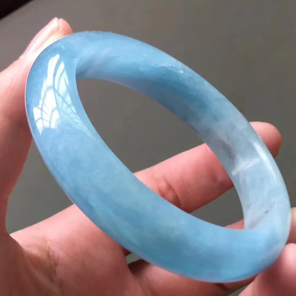 Модный браслет из натурального аквамарина прозрачный синий Морской для женщин