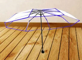 Transparent Umbrella Plastic PVC POE sunny rainy creative umbrella three folding Дом и сад