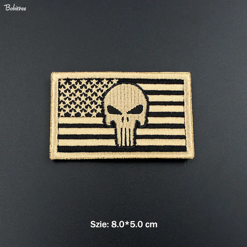 1 pcs 3D крюк петля Флаг США патчи военные значки вышитые Наклейки Аппликации для шляпы заплатки на рюкзак ткань украшения - Цвет: 1 pcs