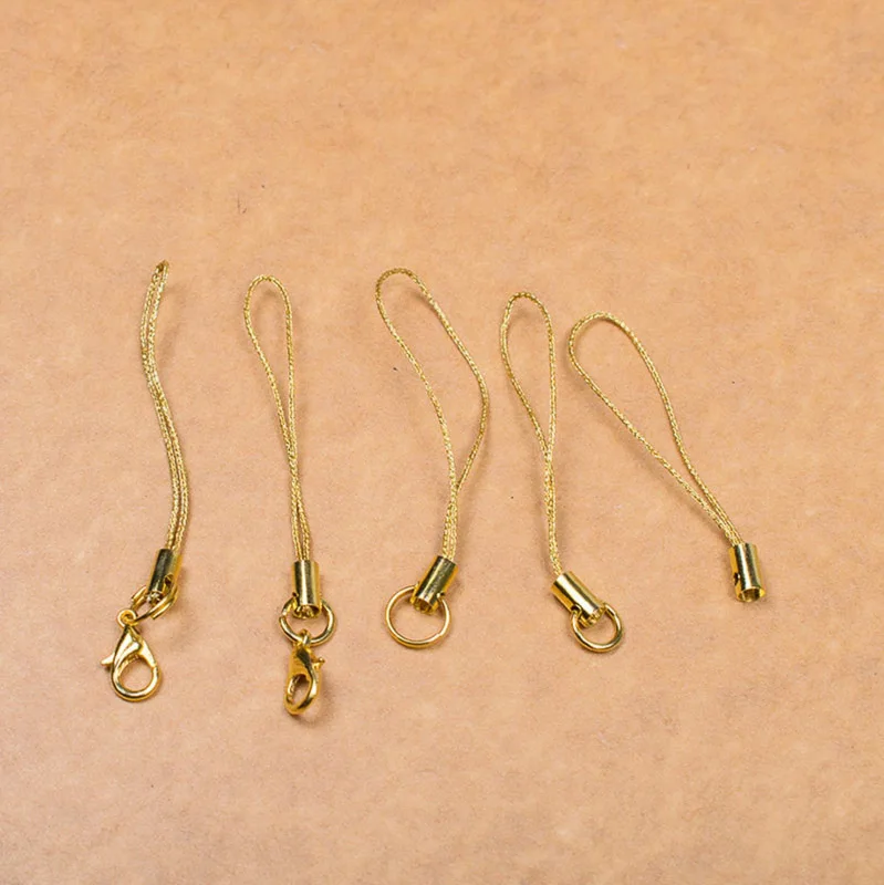 regelin 50pcs cord hang rope key chain charms mobile case strap lariat lanyard lobster clasp cell phone finding connector diy free global shipping