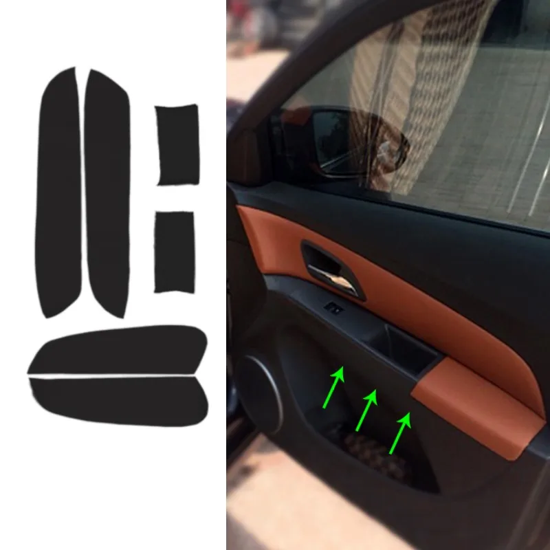 6pcs Door Armrest Для Chevrolet Classic Cruze 2009 2010 2011 2012 2013 двери автомобиля подлокотник Панель/центр приборной панели чехол из кожи на основе микроволокна - Название цвета: 6pcs Door Armrest