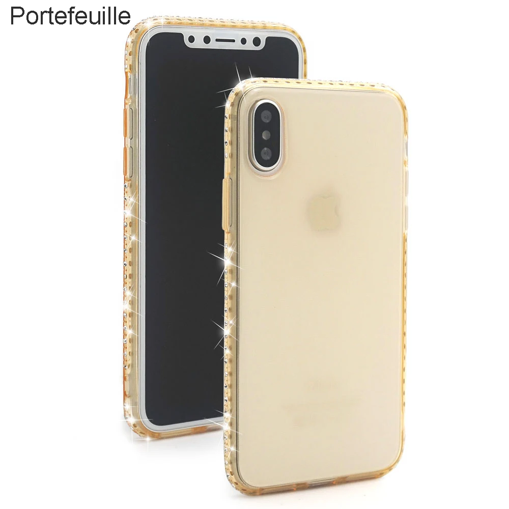 Portefeuille для IPhone X Силиконовый чехол Стразы мягкие ТПУ кольцо держатель ремешок iphone