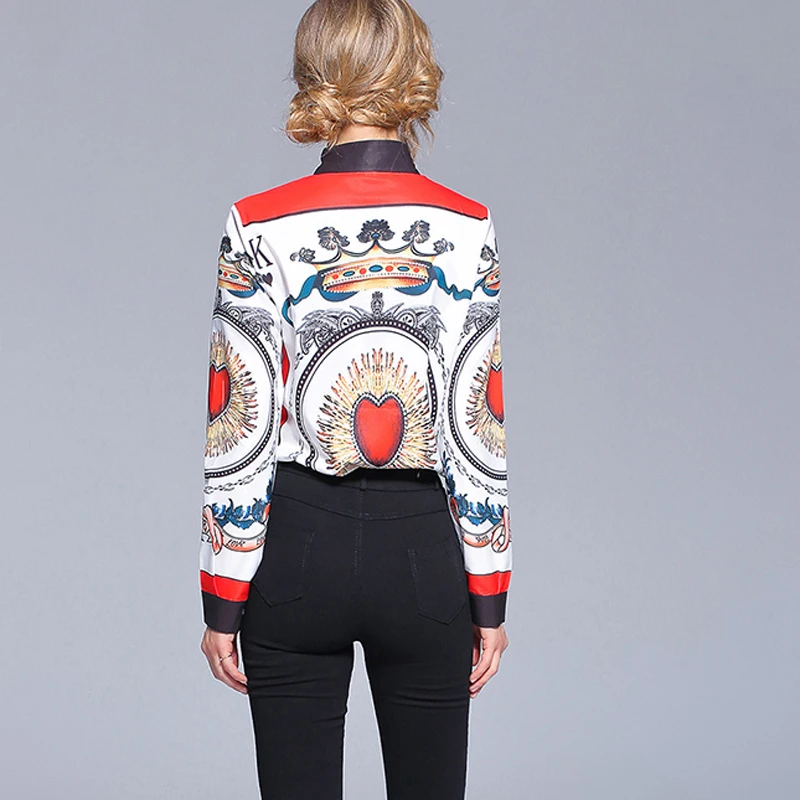 2018 г. осенние женские топы и блузки бренд взлетно-посадочной полосы дизайнеры